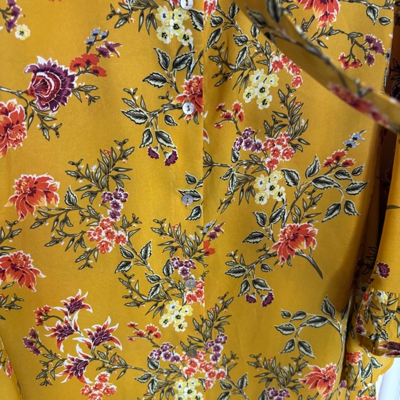 Zara Mustard Floral Cropped Blouse - Picture 5 of 9
